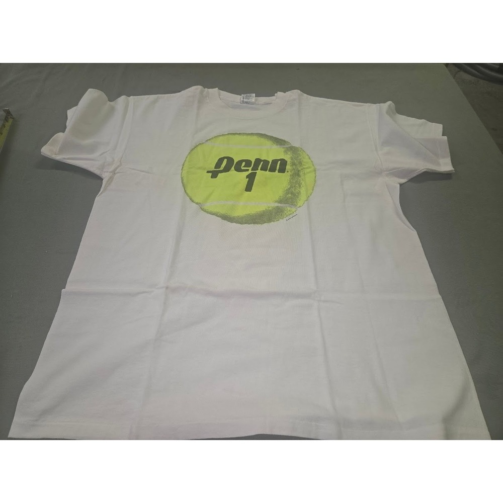 VTG Penn Tennis Ball T Shirt Mens XL White Team Captain Graphic Delta Pro Weight